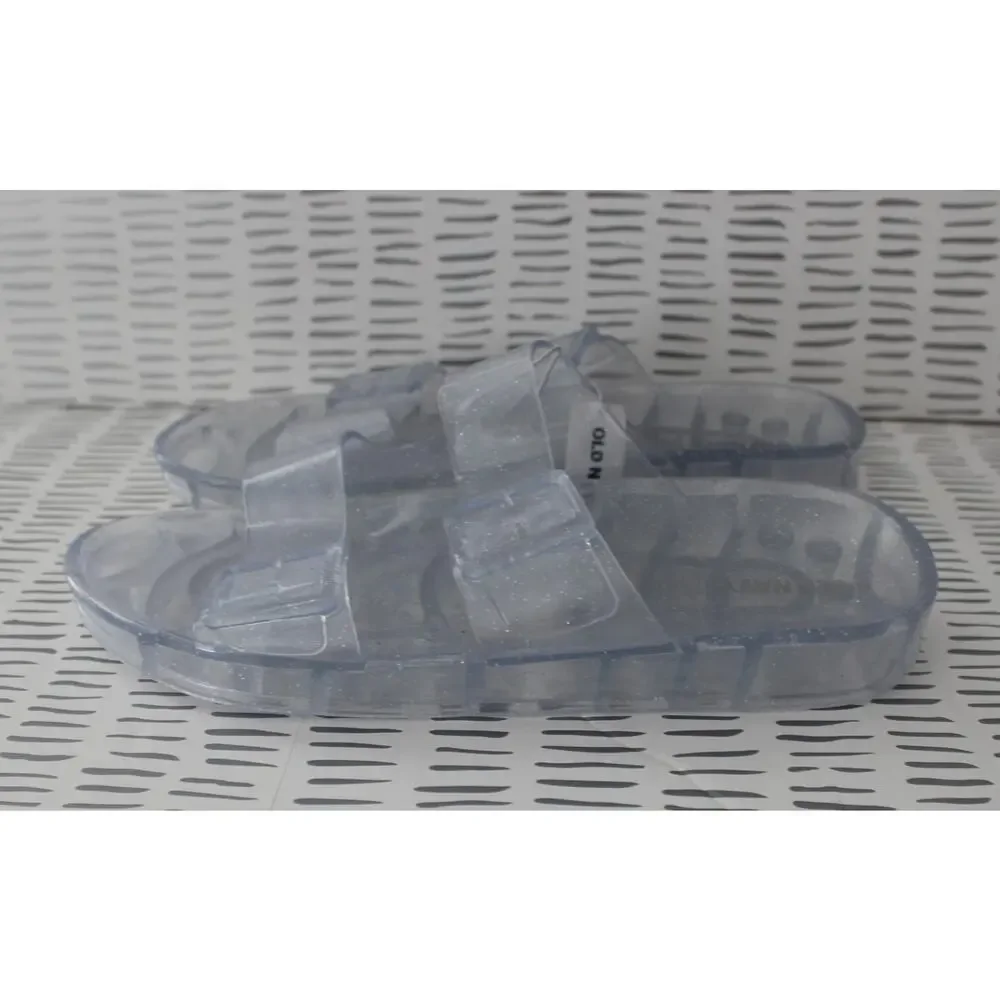Old Navy Girls Jelly Buckled Slide Sandals Clear Size 5Y-6Y NWT